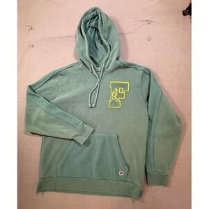 Fila Green Varsity Logo Hoodie Sweatshirt Casual Mens M Pullover Long Sleeve